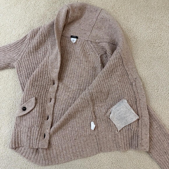 J. Crew Taupe Button-Up Wool Blend Cardigan - Picture 6 of 10